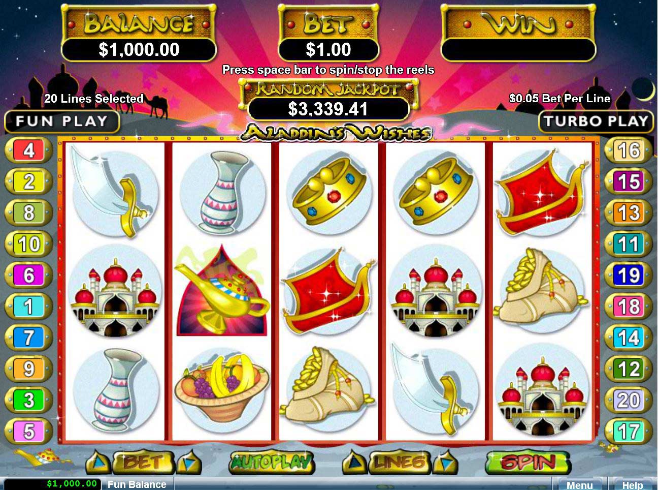 Free slot games aladdin wishes